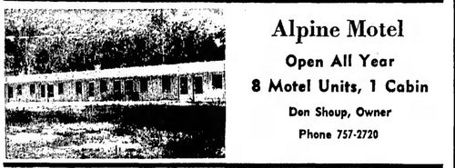 Alpine Motel - Sep 3 1965 Ad (newer photo)